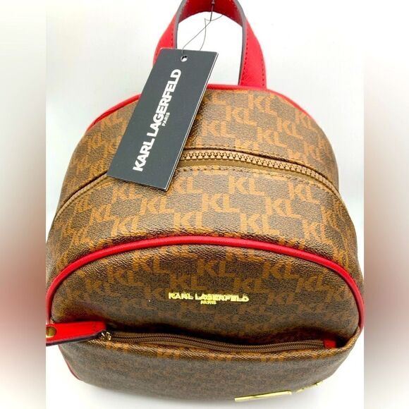 NWT Karl Lagerfeld Paris Maybelle Backpack/Handbag Brown Combo main image 9